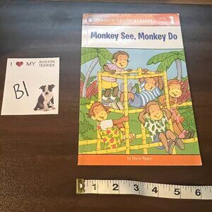 5/$20 Monkey see, monkey do ready to read paperback book